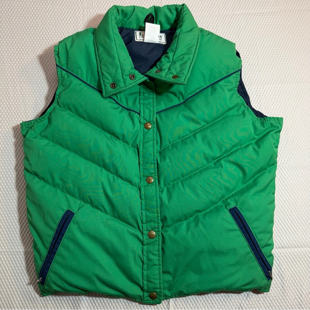 Vintage L.L. Bean Green Down Quilted Puffer Vest Tagged L Fits M Unisex Retro